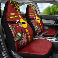Rotuma Christmas Car Seat Cover Rotuma Myzomela Birds With Hibiscus Flowers DT05 - Polynesian Pride