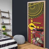 Rotuma Christmas Door Cover Rotuma Myzomela Birds With Hibiscus Flowers DT05 - Polynesian Pride