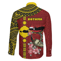 Rotuma Christmas Family Matching Short Sleeve Bodycon Dress and Hawaiian Shirt Rotuma Myzomela Birds With Hibiscus Flowers DT05 - Polynesian Pride