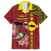 Rotuma Christmas Hawaiian Shirt Rotuma Myzomela Birds With Hibiscus Flowers DT05 Red - Polynesian Pride