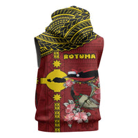 Rotuma Christmas Sleeveless Zip Hoodie Rotuma Myzomela Birds With Hibiscus Flowers DT05 - Polynesian Pride
