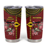 Rotuma Christmas Tumbler Cup Rotuma Myzomela Birds With Hibiscus Flowers DT05 Red - Polynesian Pride