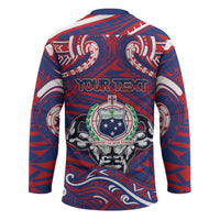 Personalised Samoa Gym Hockey Jersey Muscle Samoan Tribal Waves - Polynesian Pride