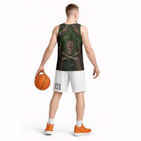 Personalised Hawaii Tiki Pirates Basketball Jersey Kakau Pattern Polynesian Style