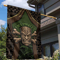 Hawaii Tiki Pirates Garden Flag Kakau Pattern Polynesian Style