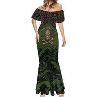 Personalised Hawaii Tiki Pirates Mermaid Dress Kakau Pattern Polynesian Style