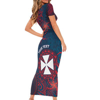 Personalised Wallis And Futuna Family Matching Short Sleeve Bodycon Dress and Hawaiian Shirt Hibiscus Polynesian Tribal Pattern DT05 - Polynesian Pride