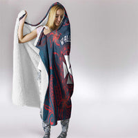 Wallis And Futuna Hooded Blanket Hibiscus Polynesian Tribal Pattern