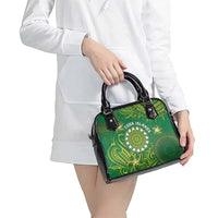 Cook Islands Shoulder Handbag Hibiscus Polynesian Tribal Pattern