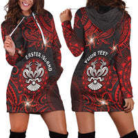 Personalised Easter Island Hoodie Dress Hibiscus Polynesian Tribal Pattern