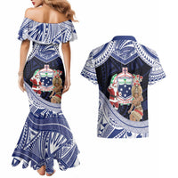Samoa Christmas Couples Matching Mermaid Dress and Hawaiian Shirt Samoan Siva Dance With Santa DT05 - Polynesian Pride