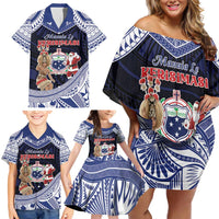 Samoa Christmas Family Matching Off Shoulder Short Dress and Hawaiian Shirt Samoan Siva Dance With Santa DT05 - Polynesian Pride
