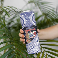 Samoa Christmas Skinny Tumbler Samoan Siva Dance With Santa - Polynesian Pride