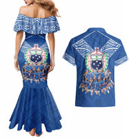 Toa Samoa Couples Matching Mermaid Dress and Hawaiian Shirt Samoan Warrior Spirit Rugby DT05 - Polynesian Pride