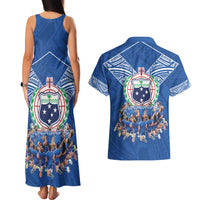 Toa Samoa Couples Matching Tank Maxi Dress and Hawaiian Shirt Samoan Warrior Spirit Rugby DT05 - Polynesian Pride