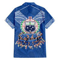 Toa Samoa Family Matching Off The Shoulder Long Sleeve Dress and Hawaiian Shirt Samoan Warrior Spirit Rugby DT05 - Polynesian Pride