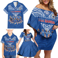 Toa Samoa Family Matching Off Shoulder Short Dress and Hawaiian Shirt Samoan Warrior Spirit Rugby DT05 - Polynesian Pride