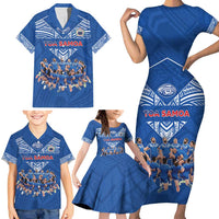 Toa Samoa Family Matching Short Sleeve Bodycon Dress and Hawaiian Shirt Samoan Warrior Spirit Rugby DT05 - Polynesian Pride