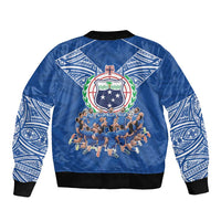 Toa Samoa Sleeve Zip Bomber Jacket Samoan Warrior Spirit Rugby - Polynesian Pride
