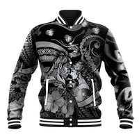 Personalised Maori Romantic Valentine Baseball Jacket The Hongi Kiss Black Galaxy