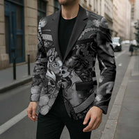 Personalised Maori Romantic Valentine Blazer The Hongi Kiss Black Galaxy