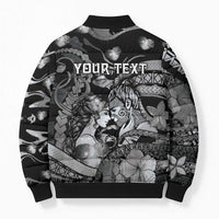 Personalised Maori Romantic Valentine Bomber Puffer Jacket The Hongi Kiss Black Galaxy