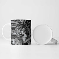 Personalised Maori Romantic Valentine Ceramic Mug The Hongi Kiss Black Galaxy