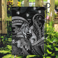 Maori Romantic Valentine Garden Flag The Hongi Kiss Black Galaxy