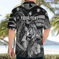 Personalised Maori Romantic Valentine Hawaiian Shirt The Hongi Kiss Black Galaxy