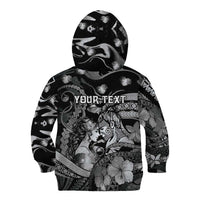 Personalised Maori Romantic Valentine Kid Hoodie The Hongi Kiss Black Galaxy