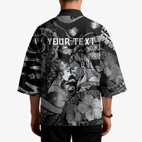 Personalised Maori Romantic Valentine Kimono The Hongi Kiss Black Galaxy
