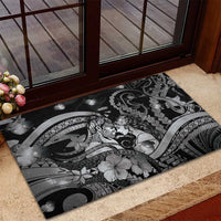 Maori Romantic Valentine Rubber Doormat The Hongi Kiss Black Galaxy