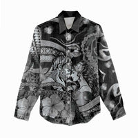 Personalised Maori Romantic Valentine Women Casual Shirt The Hongi Kiss Black Galaxy DT05 - Polynesian Pride