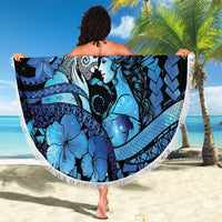 Maori Romantic Valentine Beach Blanket The Hongi Kiss Blue Galaxy