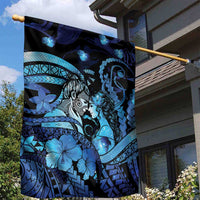 Maori Romantic Valentine Garden Flag The Hongi Kiss Blue Galaxy