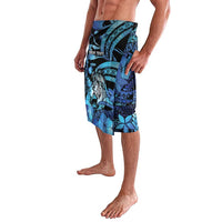 Personalised Maori Romantic Valentine Lavalava The Hongi Kiss Blue Galaxy