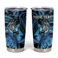Personalised Maori Romantic Valentine Tumbler Cup The Hongi Kiss Blue Galaxy
