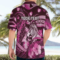 Personalised Maori Romantic Valentine Hawaiian Shirt The Hongi Kiss Pink Galaxy DT05 - Polynesian Pride