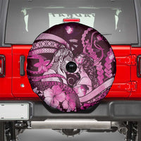 Maori Romantic Valentine Spare Tire Cover The Hongi Kiss Pink Galaxy DT05 - Polynesian Pride