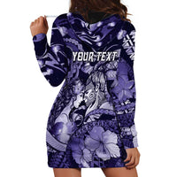 Personalised Maori Romantic Valentine Hoodie Dress The Hongi Kiss Purple Galaxy DT05 - Polynesian Pride