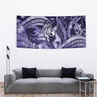 Maori Romantic Valentine Tapestry The Hongi Kiss Purple Galaxy
