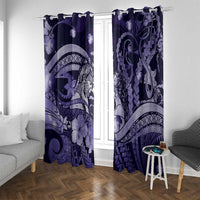 Maori Romantic Valentine Window Curtain The Hongi Kiss Purple Galaxy