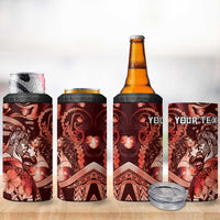 Personalised Maori Romantic Valentine 4 in 1 Can Cooler Tumbler The Hongi Kiss Red Galaxy DT05 - Polynesian Pride