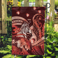 Maori Romantic Valentine Garden Flag The Hongi Kiss Red Galaxy