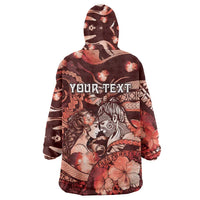 Personalised Maori Romantic Valentine Wearable Blanket Hoodie The Hongi Kiss Red Galaxy DT05 - Polynesian Pride