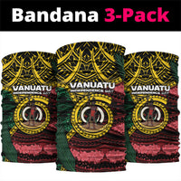 Vanuatu Independence Day Neck Gaiter Boar Tusk Warrior Tribal Floral Patterns