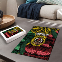 Vanuatu Independence Day Puzzle Boar Tusk Warrior Tribal Floral Patterns