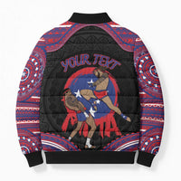 Personalised Samoa Mixed Martial Arts Bomber Puffer Jacket Flying Knee Of Samoan - Polynesian Pride