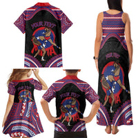 Personalised Samoa Mixed Martial Arts Family Matching Tank Maxi Dress and Hawaiian Shirt Flying Knee Of Samoan DT05 - Polynesian Pride