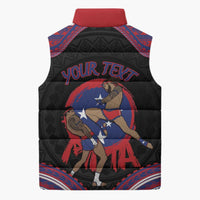 Personalised Samoa Mixed Martial Arts Sleeveless Puffer Jacket Flying Knee Of Samoan - Polynesian Pride